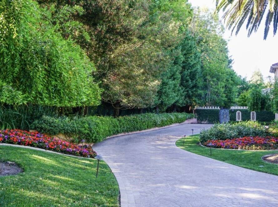 Driveway with luxury landscape design