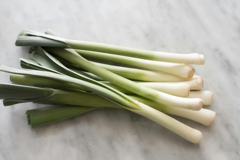 Green Onions on Table