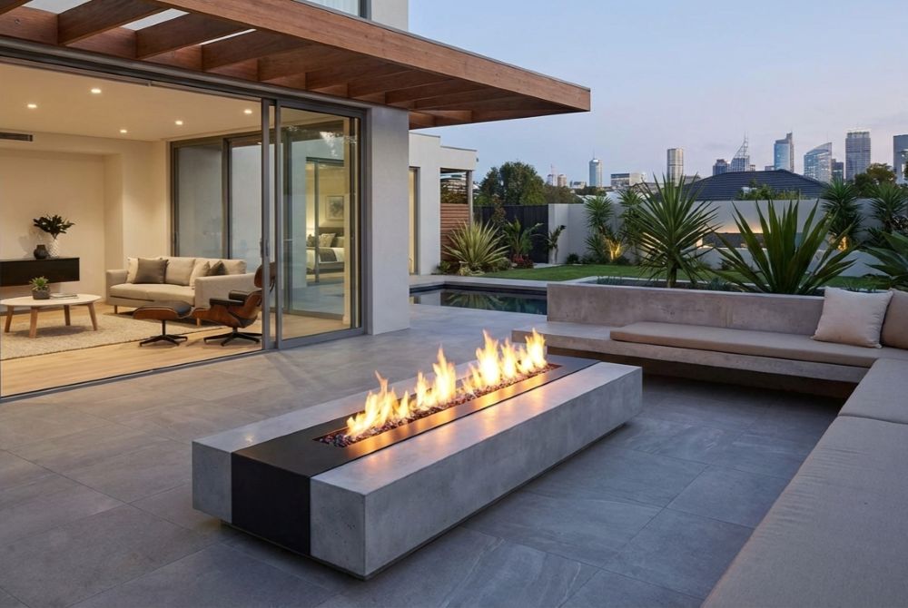 Modern Linear Fire Pits for Contemporary Homes