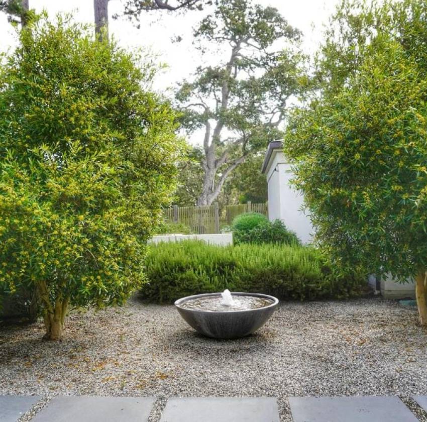 outdoor with modern water fountain